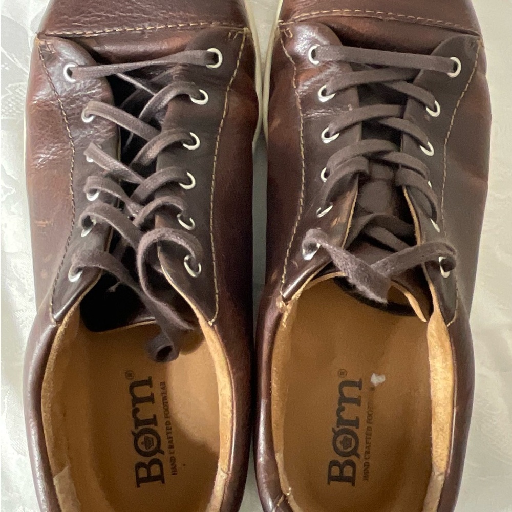 Born Men´s Bayne Sneakers Brown Leather Lace Up Shoes Size 10.5 - Picture 5 of 6